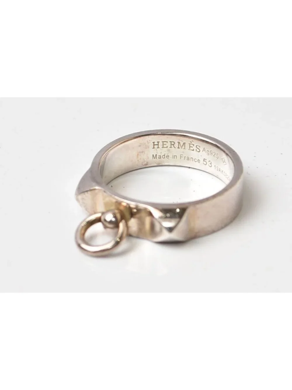 Hermes Ring Collier de Champagne Silver